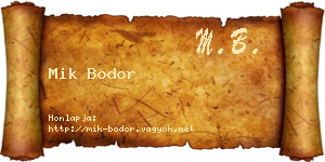 Mik Bodor névjegykártya